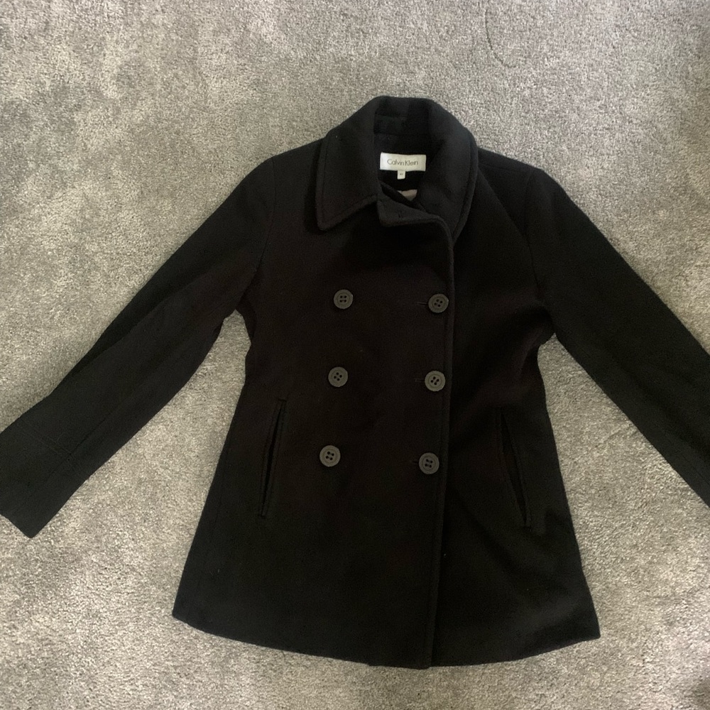 Calvin Klein Black Pea Coat